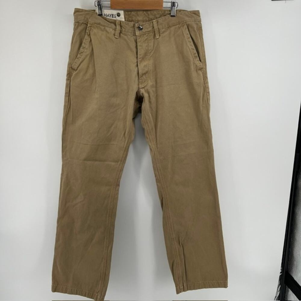 GAP Hayes Canvas Chino Pants Mens 33x32 Tan Y2K Casual Workwear Button Front